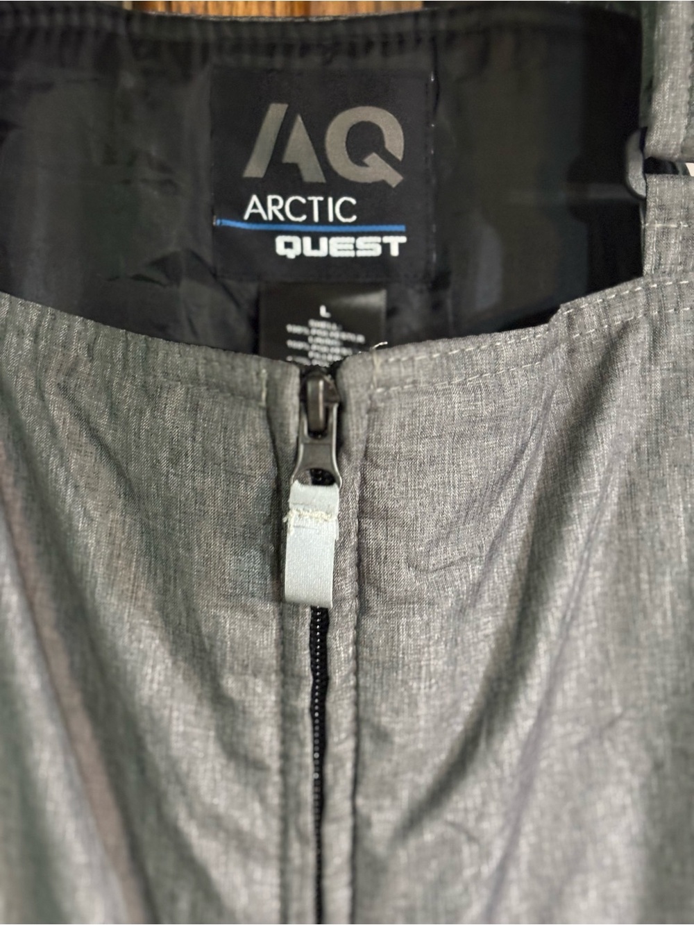 Arctic Quest (AQ) Heather Grey Polyester Winter Ski Bib Overalls large - Picture 5 of 13